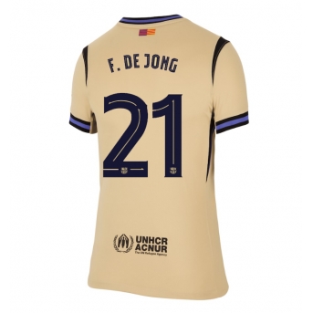 Billige Fotballdrakt Barcelona Frenkie de Jong #21 Replika Bortedrakt Dame 2025-26 Kortermet